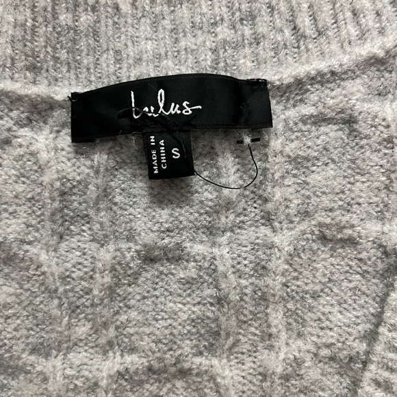 Lulu's Gray Cable Knit Sweater Dress - Picture 8 of 8